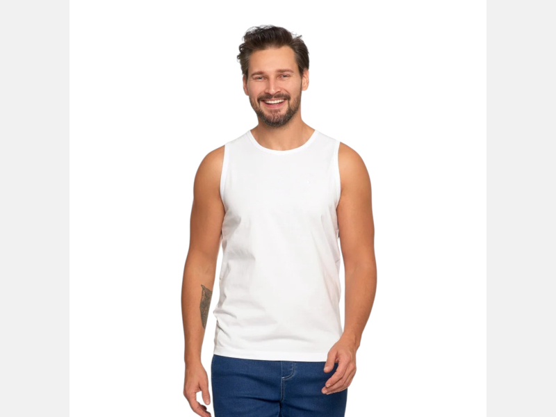 Tank top męski bawełniany koszulka bez rękawów BIAŁA MORAJ
